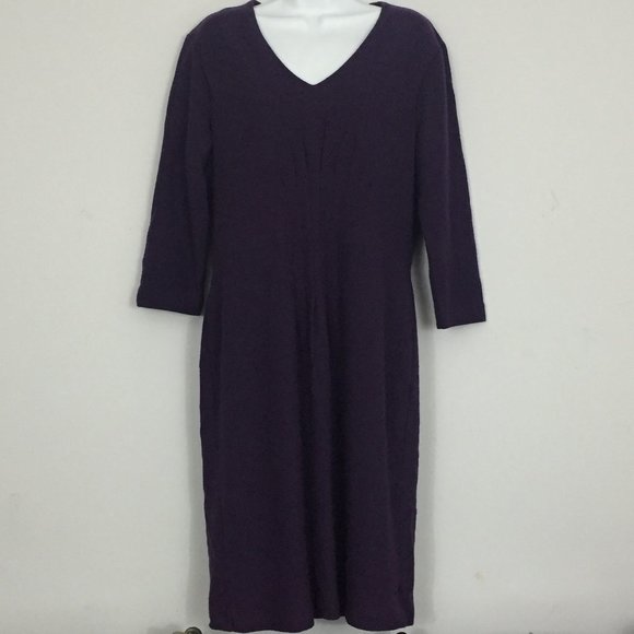 Talbots Dresses & Skirts - Talbots Petites Womens 12 Purple 100% Wool Dress